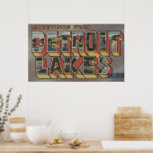 Detroit Lakes, Minnesota - Grote lettertjes Poster (Keuken)