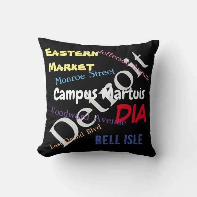 Detroit Landmark Pillow Kussen (Voorkant)