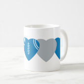 Detroit Lions Football Heart Design Koffiemok (Voorkant rechts)