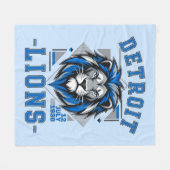 Detroit Lions voetbal Fleece Deken (Voorkant (Horizontaal))