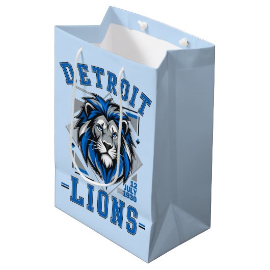 Detroit Lions voetbal Medium Cadeauzakje (Voorkant Gekanteld)