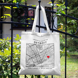 Detroit Love Locator | Stadsplattegrond Bruiloft W Tote Bag