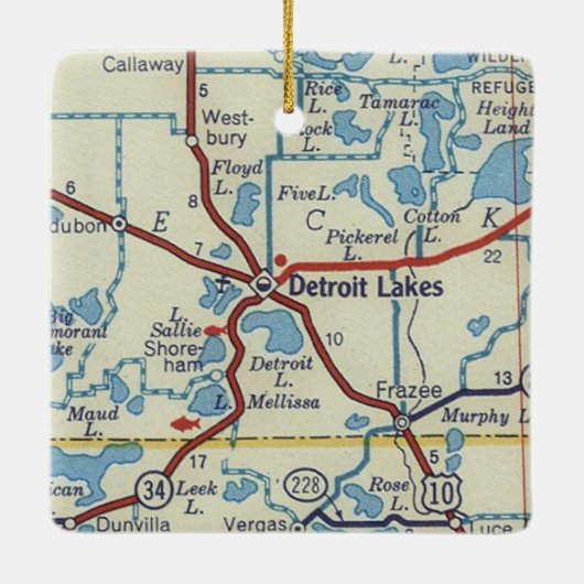 Detroit maakt MN Map Keramisch Ornament (Achterkant)