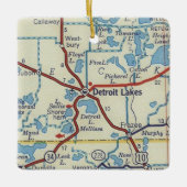 Detroit maakt MN Map Keramisch Ornament (Voorkant)