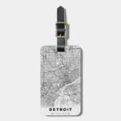 Detroit Map Bagagelabel (Voorkant verticaal)