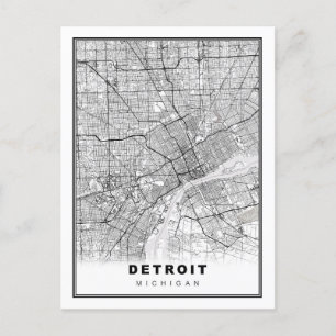 Detroit Map Briefkaart