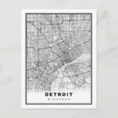 Detroit Map Briefkaart (Voorkant)