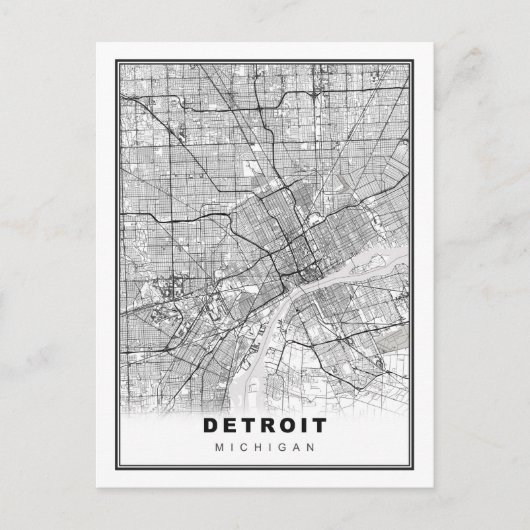 Detroit Map Briefkaart (Voorkant)