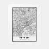 Detroit Map Fleece Deken (Voorkant)