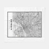 Detroit Map Fleece Deken (Voorkant (Horizontaal))