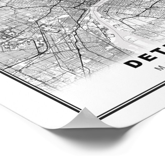Detroit Map Poster (Hoek)