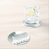 Detroit Map Ronde Kartonnen Onderzetter (Insitu)