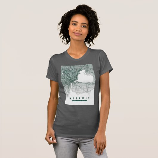 Detroit Map T-shirt (Voorkant volledig)