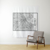 Detroit Map Wandkleed (In situ)