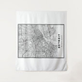 Detroit Map Wandkleed (Voorkant)