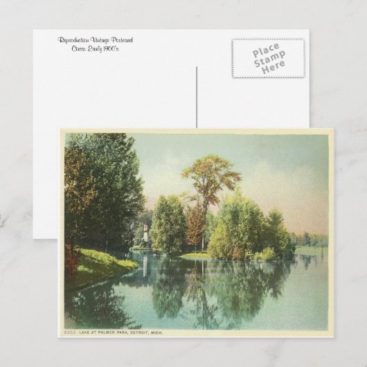 Detroit, meer in Palmer Park Briefkaart (Voorkant / Achterkant)