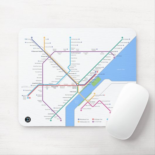 Detroit Metro Mousepad Muismat (Met muis)