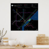 Detroit Metro Poster 32 x 32 inch (donker) (Keuken)