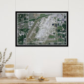 Detroit Metropolitan Airport Satellite Map Poster (Keuken)