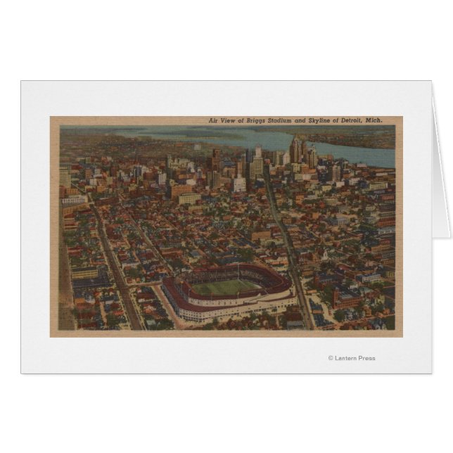 Detroit, MI - Aerial Briggs Baseball Stadium (Voorkant Horizontaal)