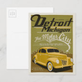 Detroit, MI Briefkaart (Voorkant / Achterkant)