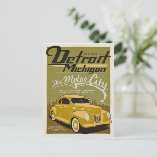 Detroit, MI Briefkaart (Staand voorkant)