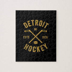 Detroit Mi Ice Hockey Sticks Premium Legpuzzel