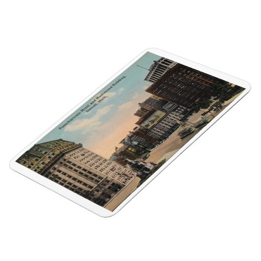 Detroit MI, Pontchartrain Hotel, Hammond Building Magneet (Linkerzijde)