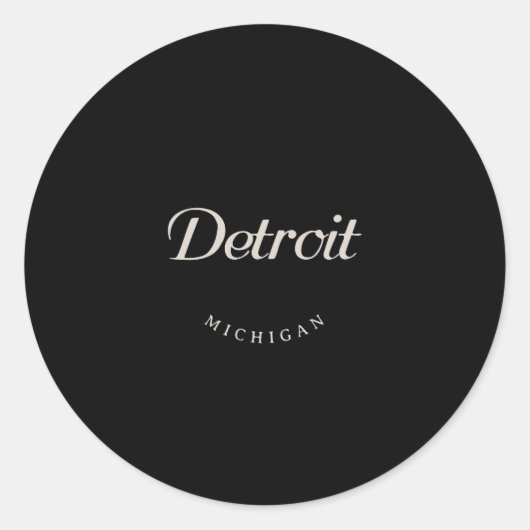 Detroit MI Ronde Sticker (Voorkant)