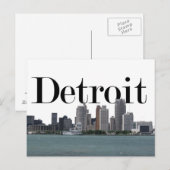 Detroit MI Skyline met Detroit in Sky Briefkaart (Voorkant / Achterkant)
