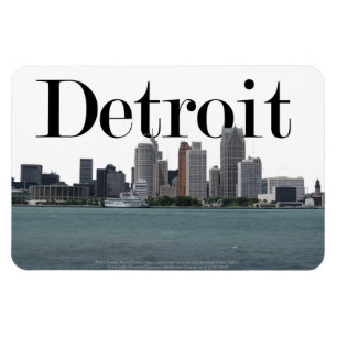 Detroit MI Skyline met Detroit in Sky Magneet