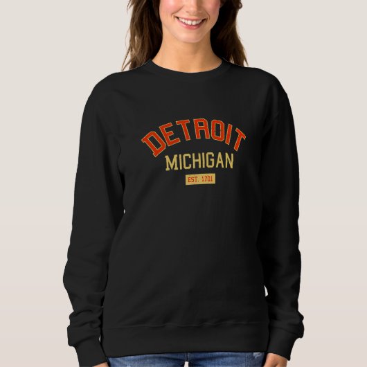 Detroit Michigan 1701  Mi Retro Detroiter A Trui (Voorkant)