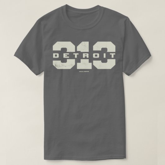 Detroit Michigan 313 Area Code T-shirt (Design voorkant)