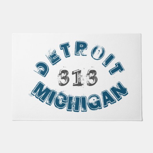 Detroit Michigan Area Code Deurmat (Voorkant)