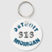 Detroit Michigan Area Code Sleutelhanger (Voorkant)