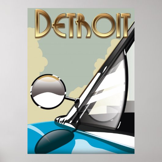 Detroit Michigan autoreisposter Poster (Voorkant)