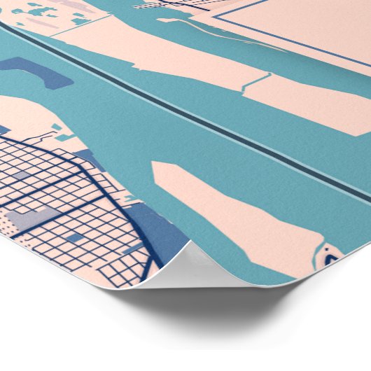 Detroit - Michigan Breezy City Map Poster (Hoek)