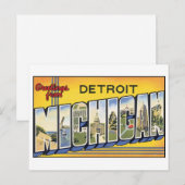  Detroit, MIchigan Briefkaart (Voorkant / Achterkant)