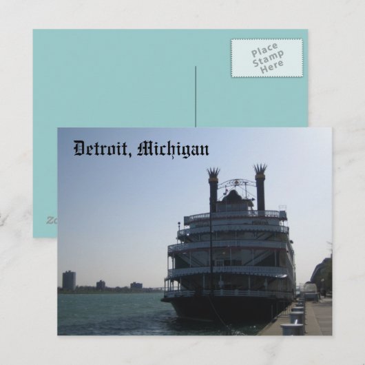 Detroit, Michigan Briefkaart (Voorkant / Achterkant)