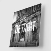 Detroit Michigan Central Station Wall Clock Vierkante Klok (Hoek)