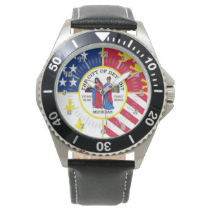 Detroit (Michigan) City flag Watch Horloge