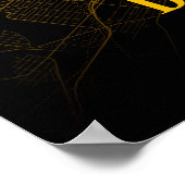 Detroit Michigan City Map Gold American Cities Map Poster (Hoek)