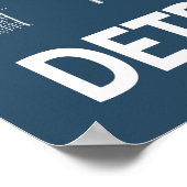 Detroit Michigan City Map Line Art Blue Print (Hoek)