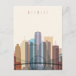 Detroit, Michigan | City Skyline Briefkaart