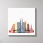 Detroit, Michigan | City Skyline Canvas Afdruk (Voorkant)