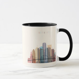 Detroit, Michigan   City Skyline Mok