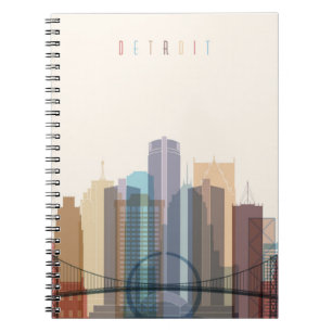 Detroit, Michigan City Skyline Notitieboek