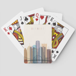 Detroit, Michigan City Skyline Pokerkaarten