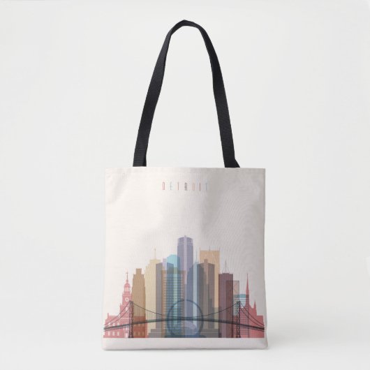 Detroit, Michigan | City Skyline Tote Bag (Voorkant)