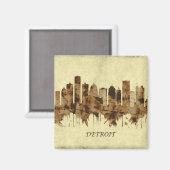 Detroit Michigan Cityscape Magneet (Voorkant / Achterkant)